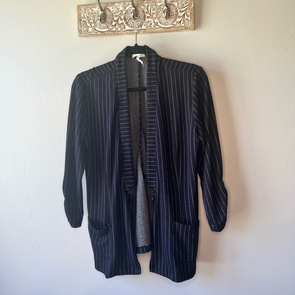 Maurices Navy Blue White Stripped Blazer
